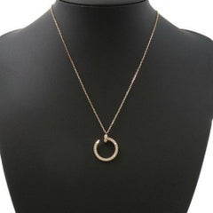 Cartier Juste un Clou, collana con ciondolo in oro rosa 18 carati con pave di diamanti al chiodo