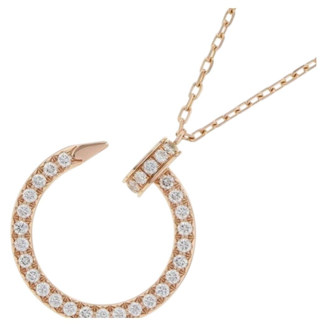 Cartier Juste un Clou Nail Diamond Pave 18K Rose Gold Pendant Necklace