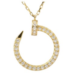 Cartier Juste un Clou Collana con ciondolo in oro giallo 18 carati con pave di diamanti al chiodo