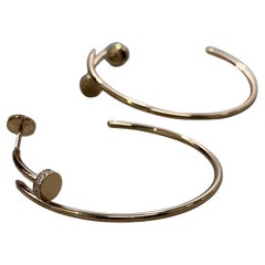 Cartier Juste Un Clou Nail Hoop Earrings Rose Gold Diamond Box & Service Papers