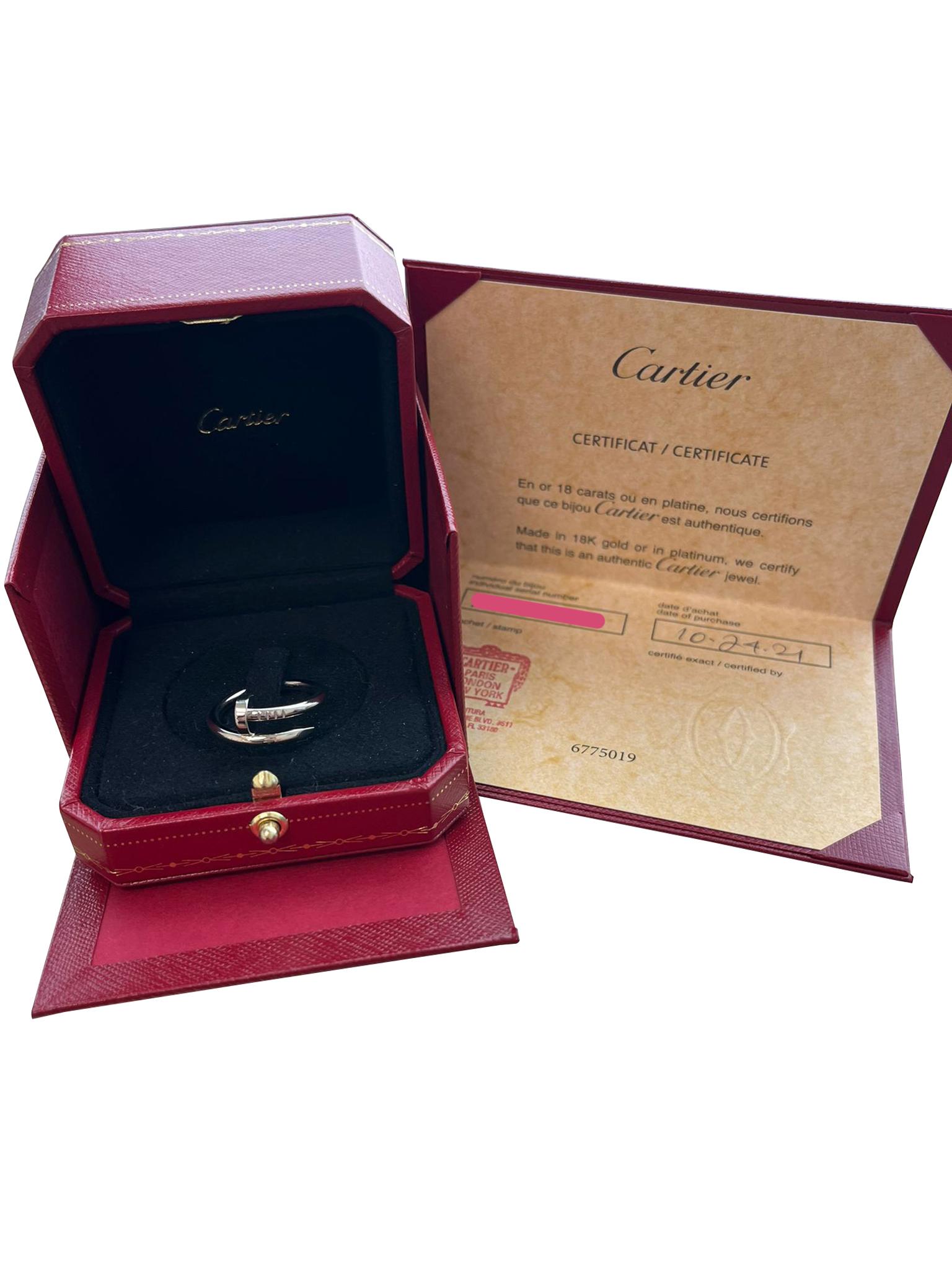 Cartier Juste un Clou Nail Ring classic Model 56 Size White Gold Modernista en venta