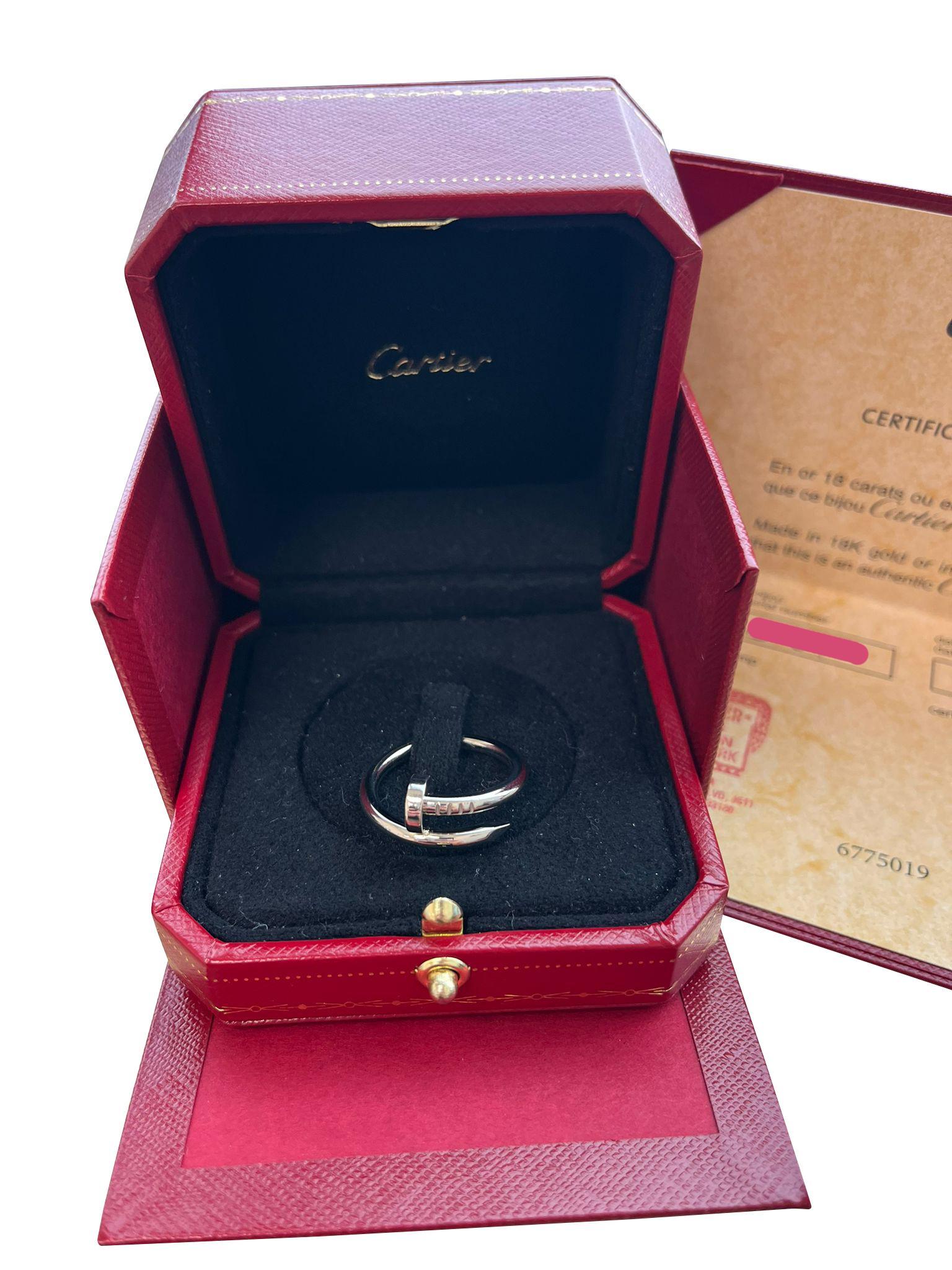 Femenino o masculino Cartier Juste un Clou Nail Ring classic Model 56 Size White Gold en venta