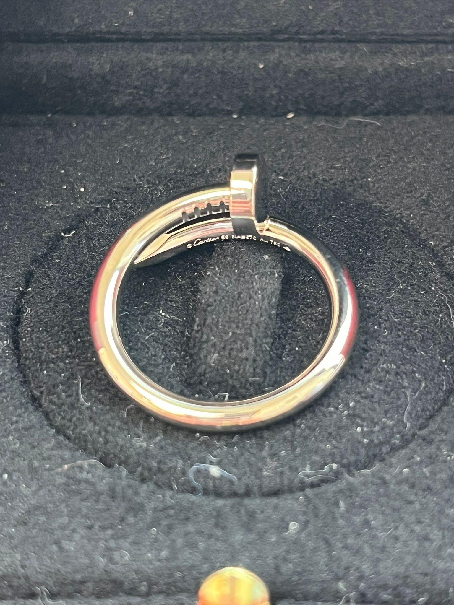 Cartier Juste un Clou Nail Ring classic Model 56 Size White Gold en venta 2