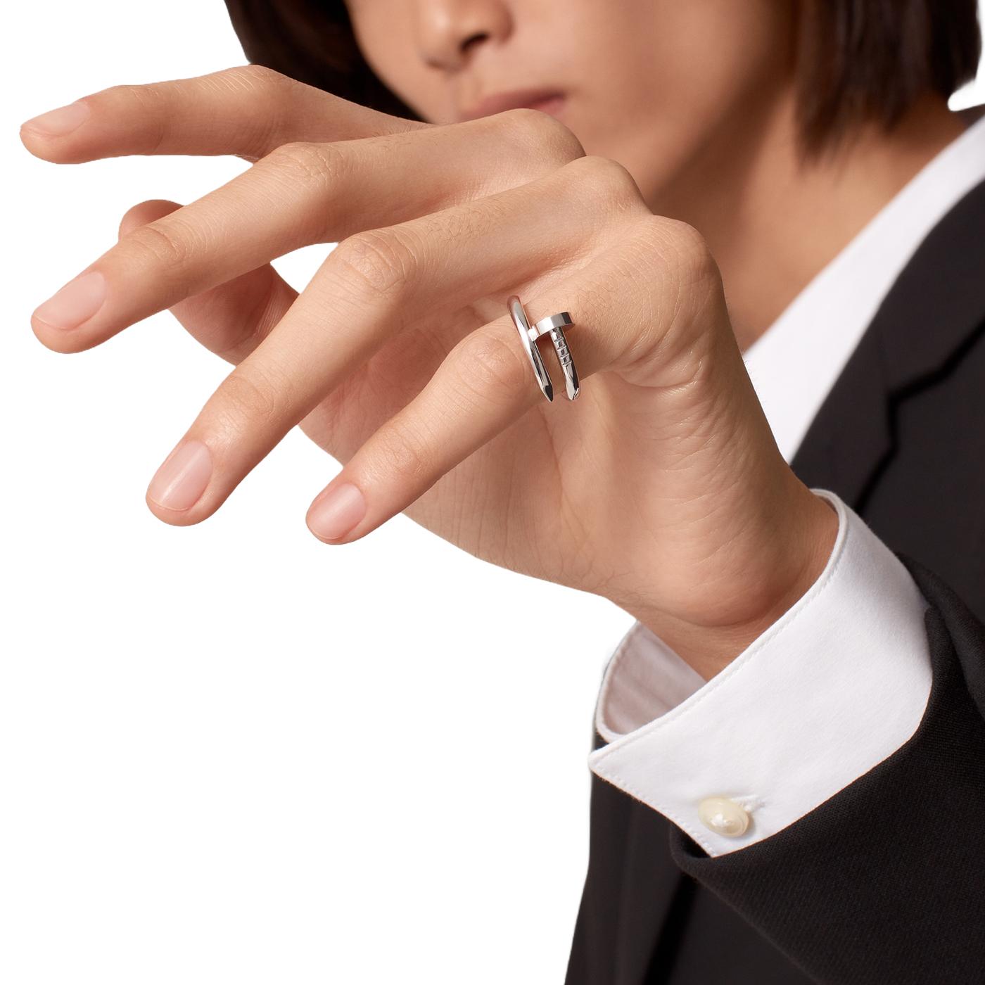 Cartier Juste un Clou Nail Ring classic Model 56 Size White Gold en venta 4