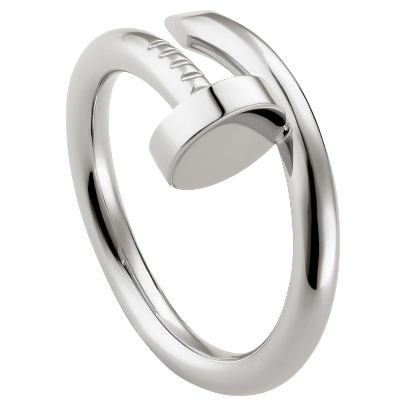 Cartier Juste un Clou Nail Ring classic Model 56 Size White Gold