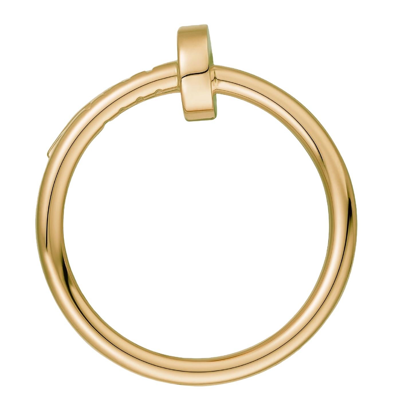 Modernist Cartier Juste Un Clou Nail Ring Small Model Yellow Gold 52 Size For Sale