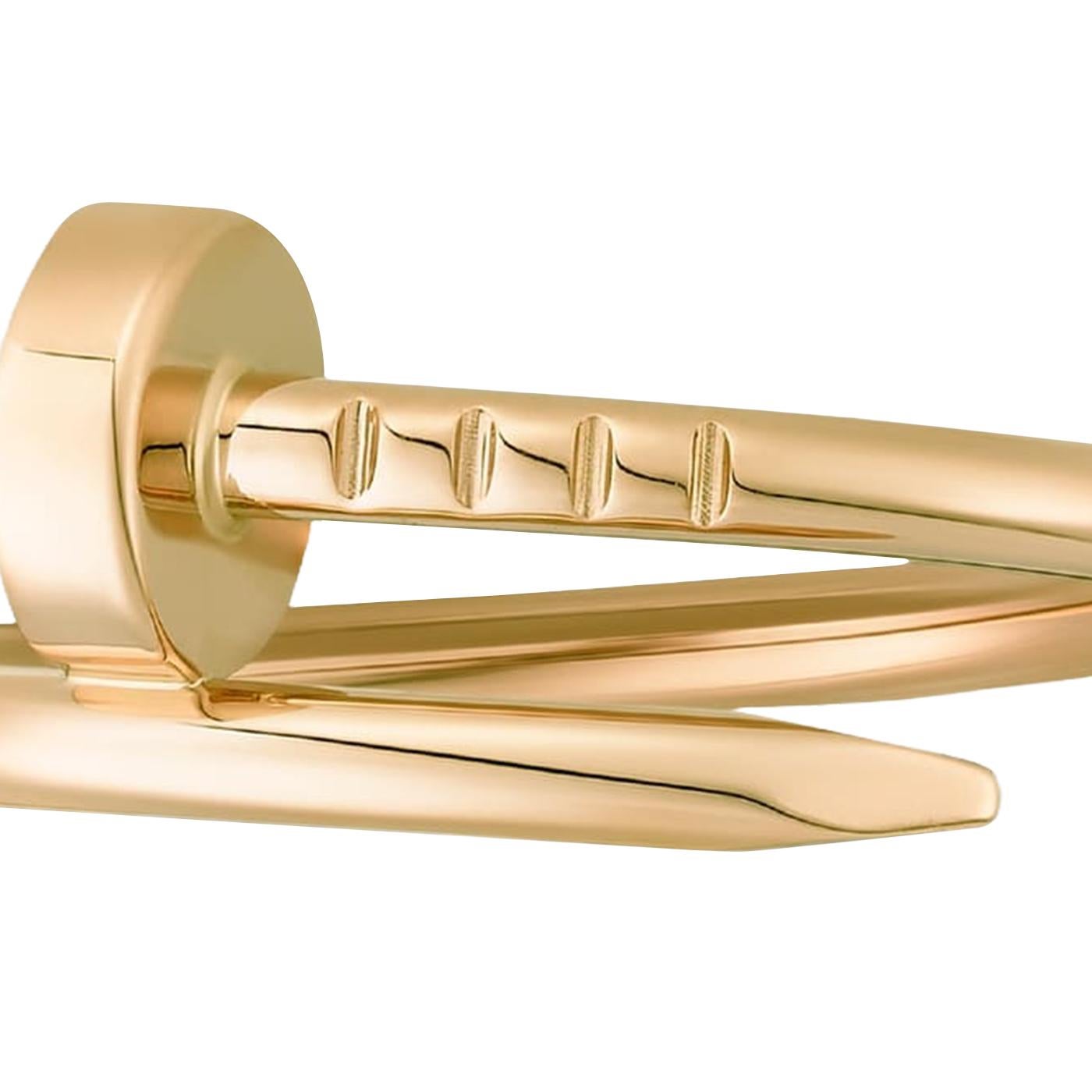 Women's or Men's Cartier Juste Un Clou Nail Ring Small Model Yellow Gold 52 Size For Sale