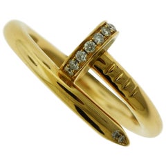 Cartier Juste Un Clou 'Nail' with Diamonds Set in 18 Karat Rose Gold Ring