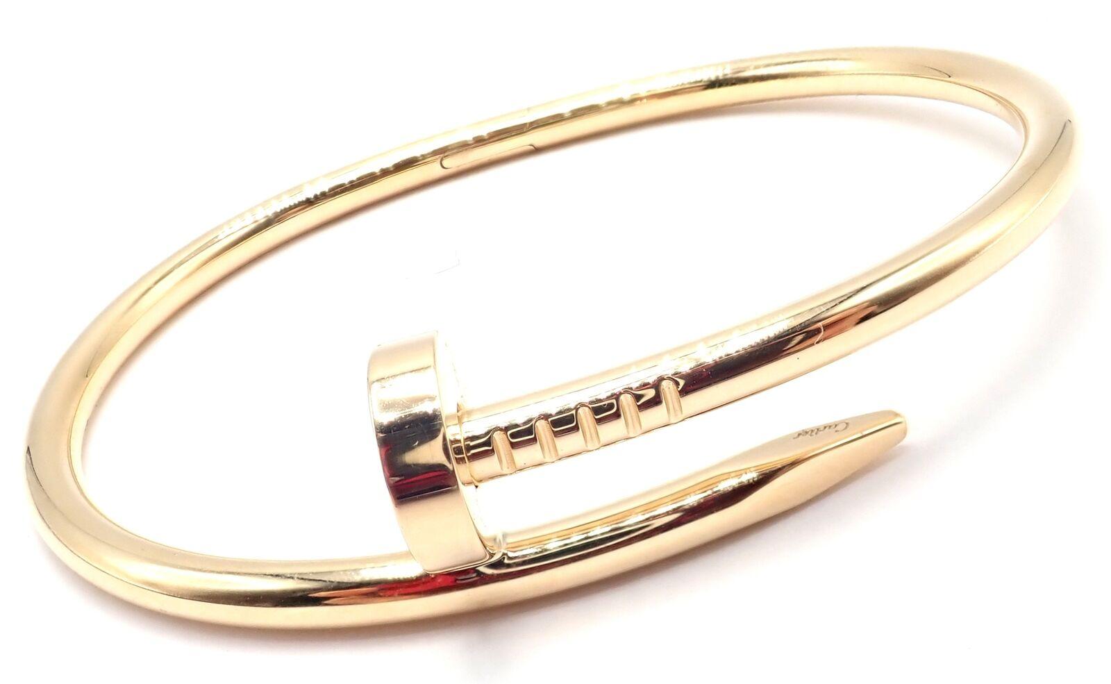 Cartier Juste Un Clou Nail Bracelet jonc en or jaune taille 17 en vente 6