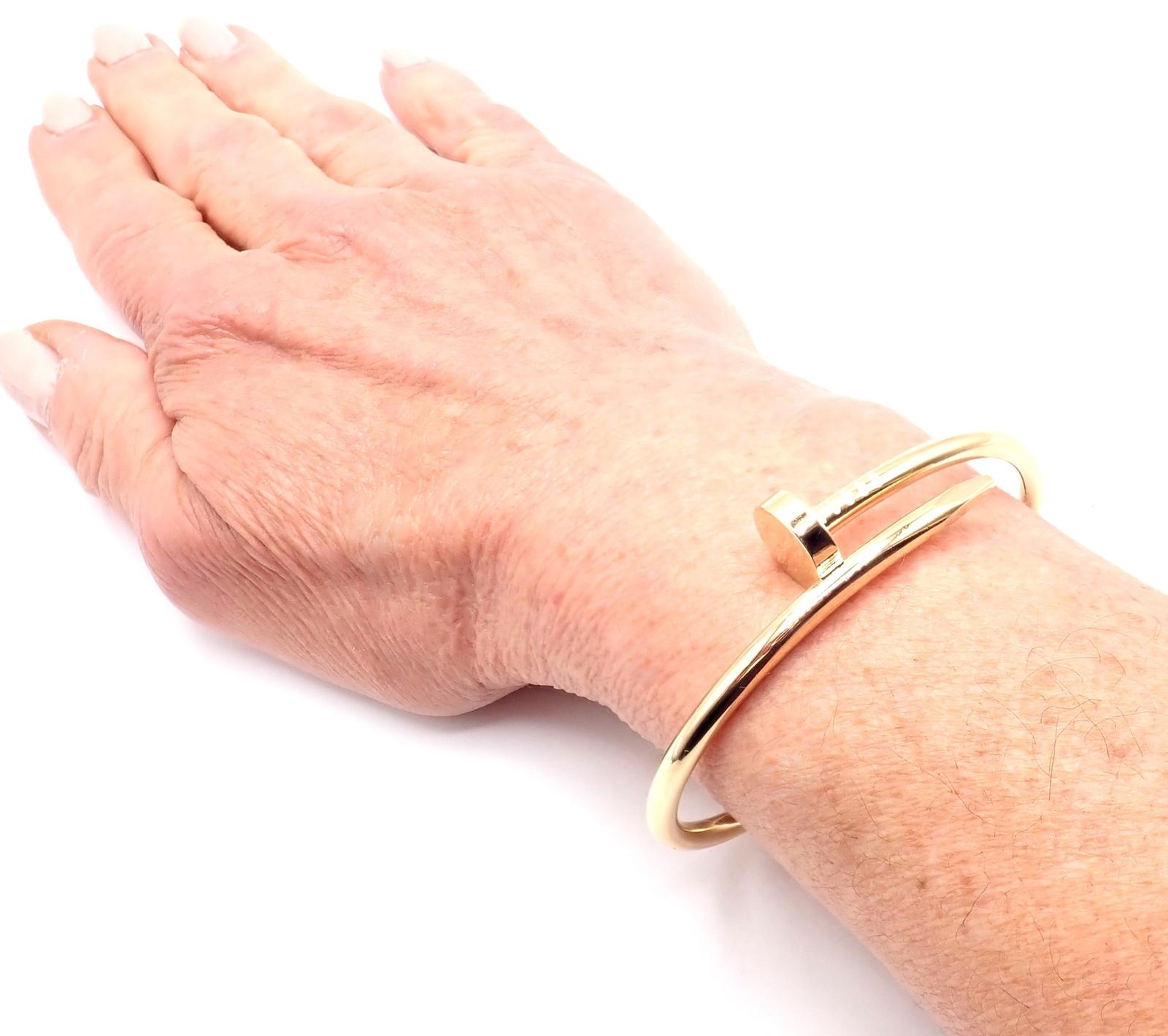 Cartier Juste Un Clou Nail Yellow Gold Bangle Bracelet Size 17 For Sale 6
