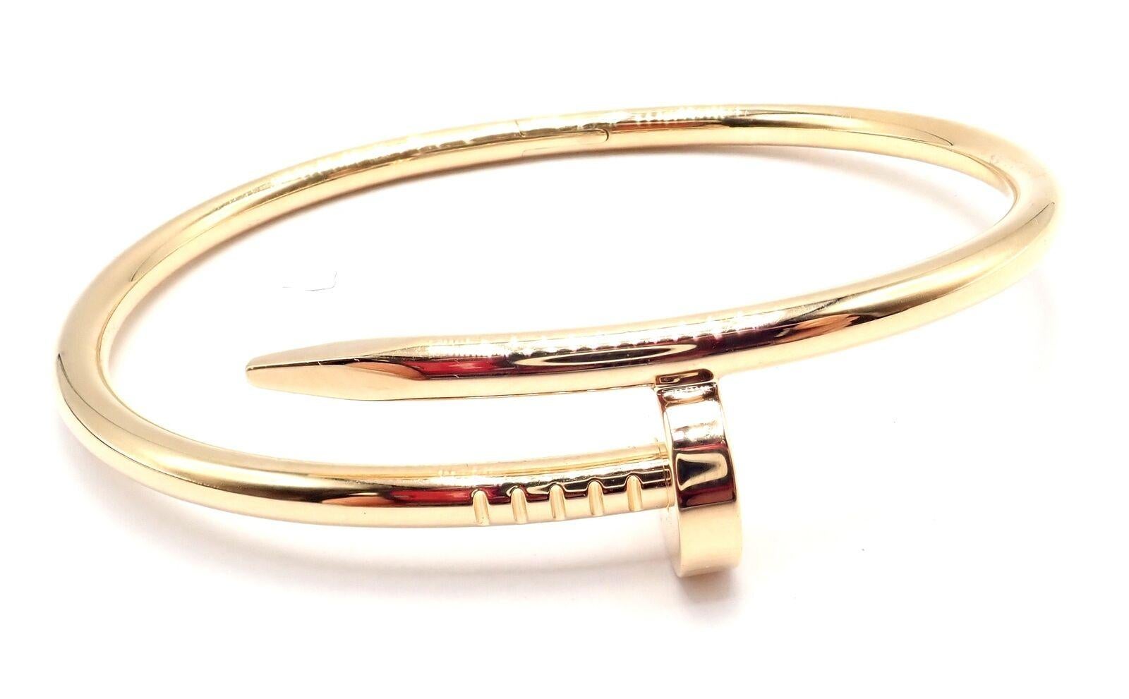 Cartier Juste Un Clou Nail Bracelet jonc en or jaune taille 17 en vente 7