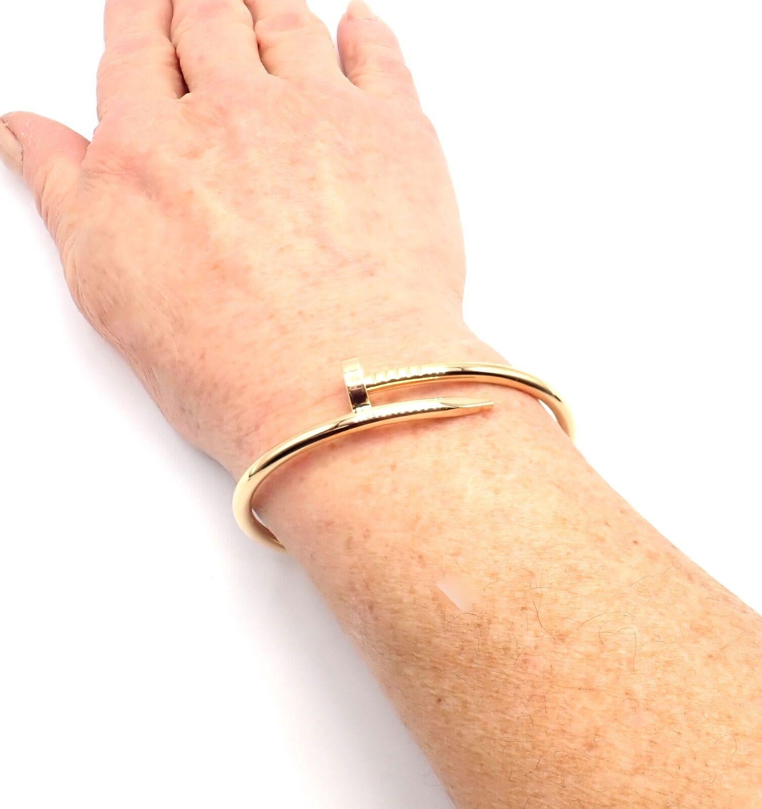 Cartier Juste Un Clou Nail Bracelet jonc en or jaune taille 17 Excellent état - En vente à Holland, PA