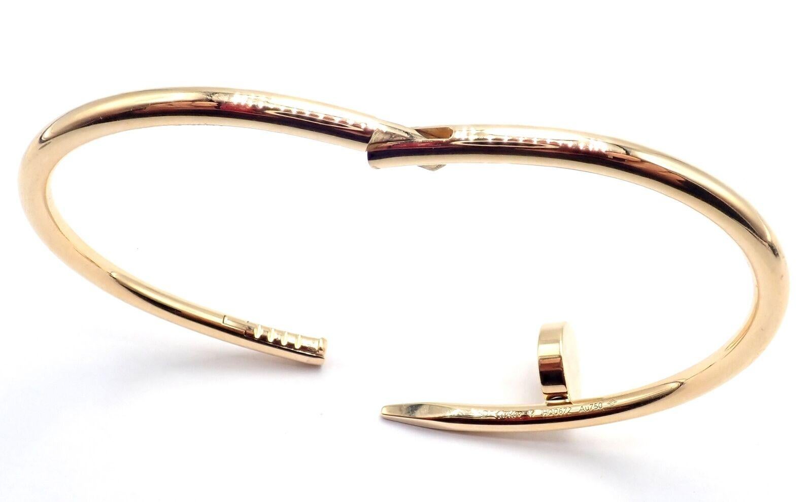 Cartier Juste Un Clou Nail Bracelet jonc en or jaune taille 17 en vente 3