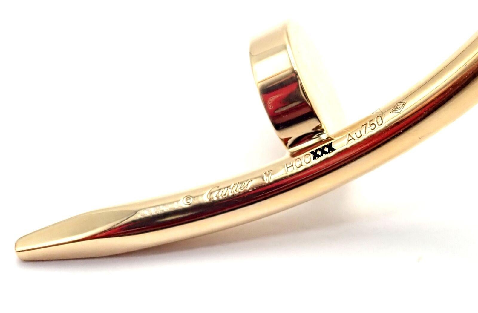 Cartier Juste Un Clou Nail Bracelet jonc en or jaune taille 17 en vente 4
