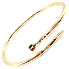 Cartier Juste Un Clou Nail Yellow Gold Bangle Bracelet Size 17