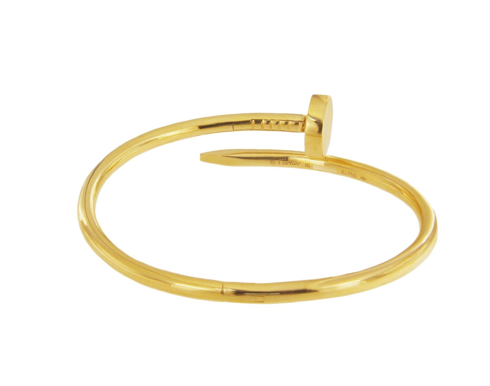 Cartier Juste Un Clou Nail Yellow Gold Bracelet In Excellent Condition For Sale In New York, NY