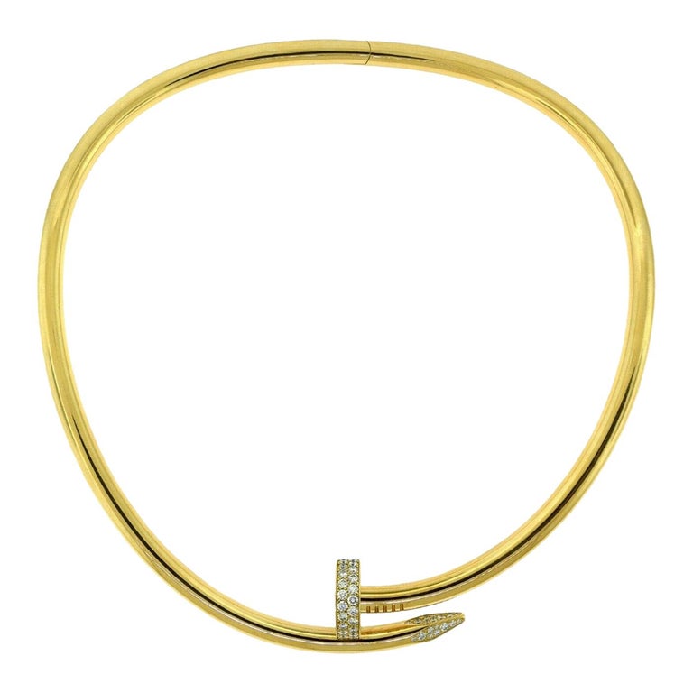 Cartier Juste un Clou Nail Yellow Gold Diamond Necklace, Large Model For  Sale at 1stDibs | juste un clou necklace, nail necklace cartier, cartier  nail choker