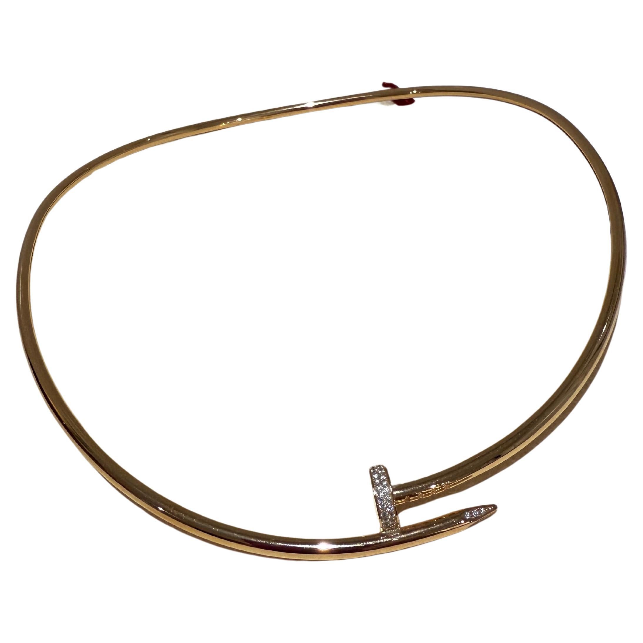 Cartier juste un clou necklace rose gold with diamonds