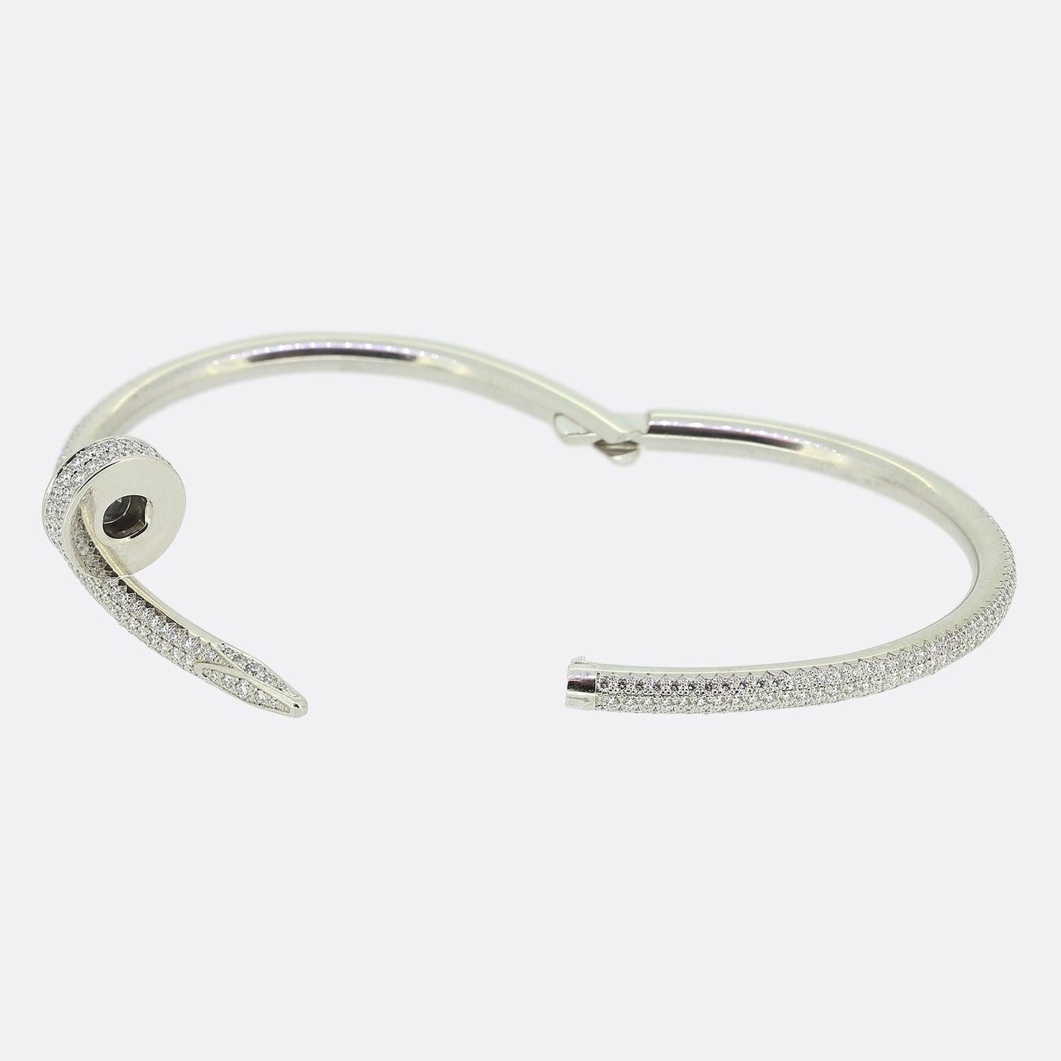 Women's or Men's Cartier Juste un Clou Pavé Diamond Bracelet Size 15
