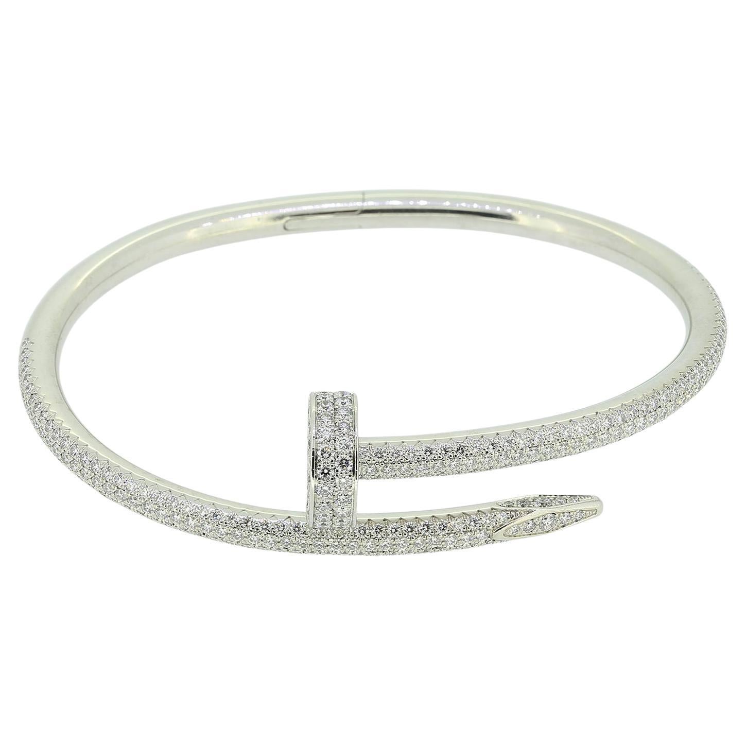Cartier Juste un Clou Pavé Diamond Bracelet Size 15 For Sale