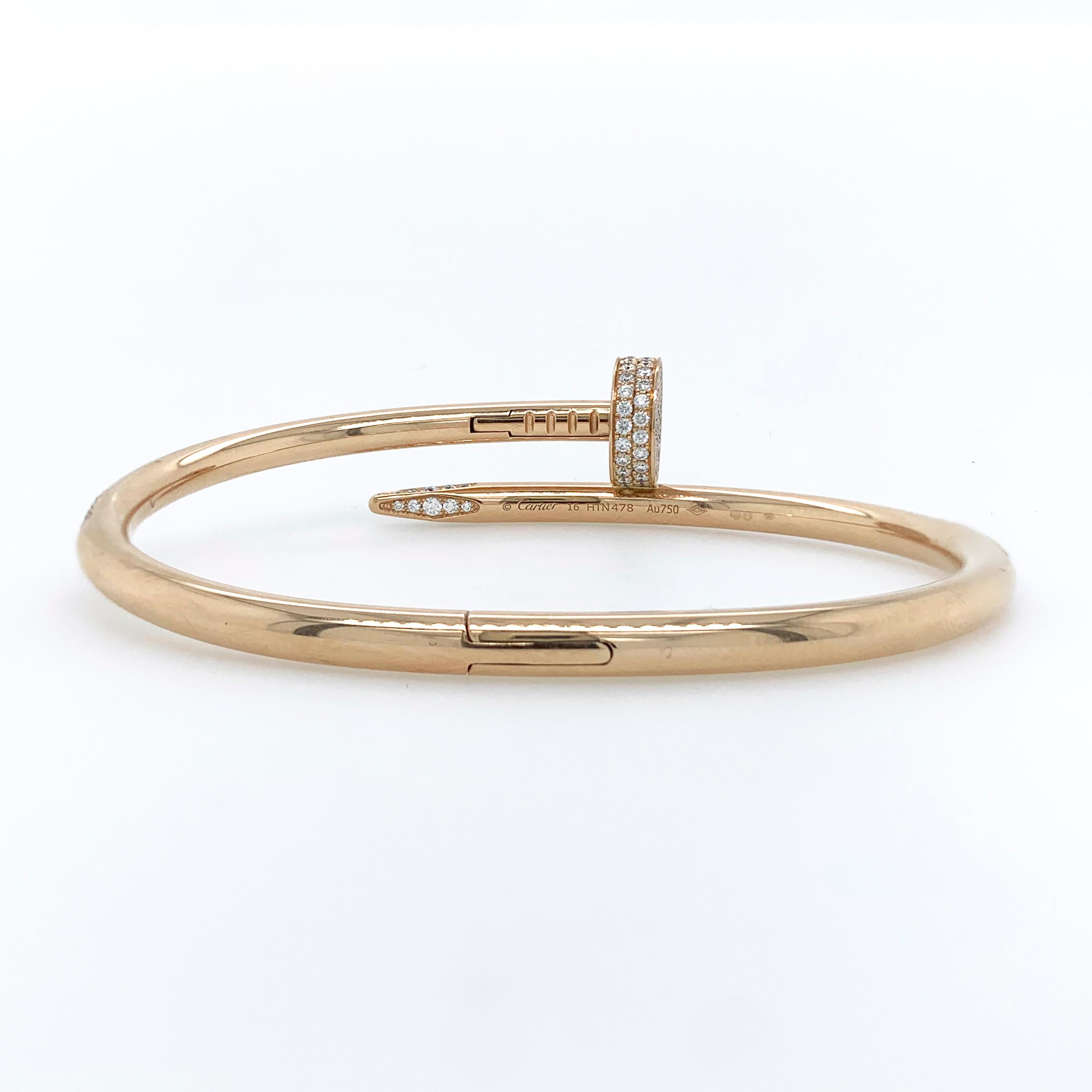 cartier - juste un clou pave nail bangle bracelet 18k diamond 18k gold