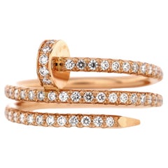 Cartier Juste un Clou Bague double pavée en or rose 18 carats et diamants petit