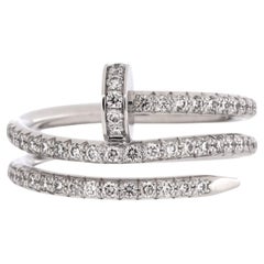 Cartier Juste Un Clou Anello doppio pavé in oro bianco 18k con diamanti Piccolo