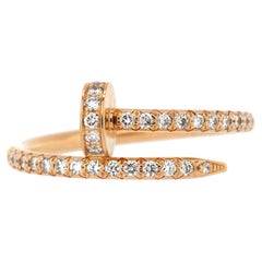 Cartier Juste un Clou: 18 Karat Roségold geschnitzter Ring mit Diamanten