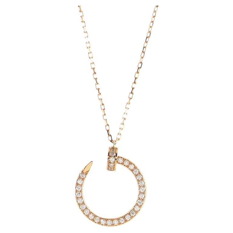 Cartier Juste Un Clou Pendant Necklace 18K Rose Gold and Diamonds