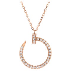 Cartier Juste un Clou Halskette mit Anhänger aus 18 Karat Roségold und Pavé-Diamanten