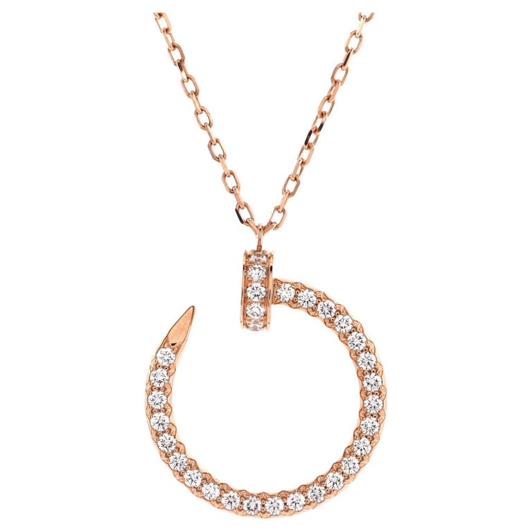 Cartier Juste Un Clou Pendant Necklace 18k Rose Gold and Pave Diamonds at  1stDibs | cartier diamond nail necklace, cartier nail necklace diamond, nail  necklace cartier