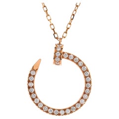 Cartier Juste un Clou Pendant Necklace 18K Rose Gold and Pave Diamonds