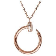 Cartier Juste un Clou Pendant Necklace 18K Rose Gold Diamond