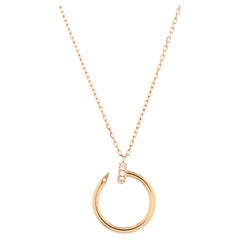 Cartier Juste Un Clou Pendant Necklace 18k Rose Gold with Diamonds