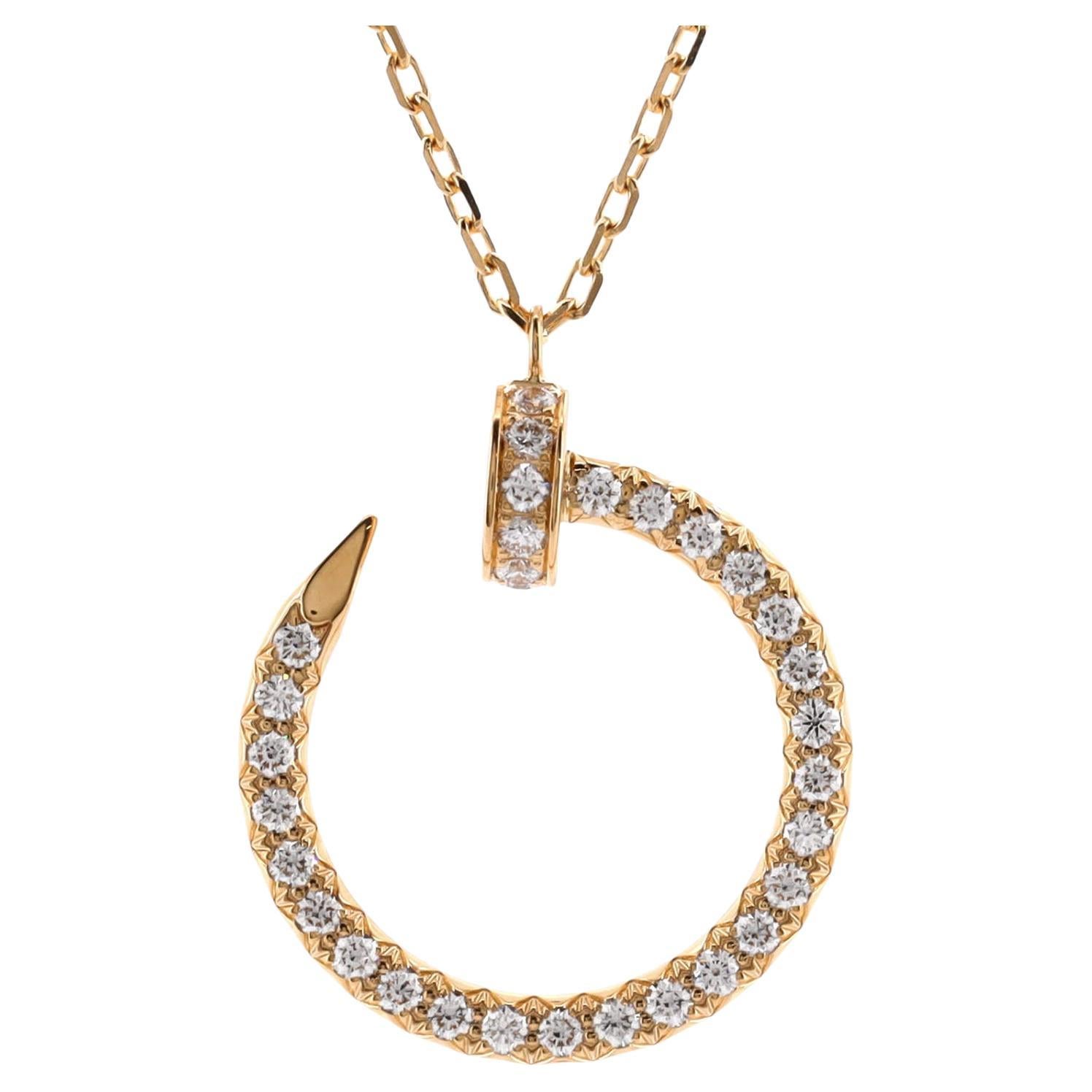 Cartier Juste un Clou Pendant Necklace 18K Yellow Gold and Diamonds For Sale