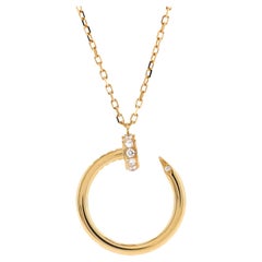 Cartier Juste Un Clou Pendant Necklace 18k Yellow Gold with Diamonds