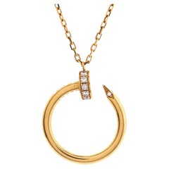 Cartier Juste Un Clou Pendant Necklace 18k Yellow Gold with Diamonds