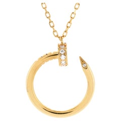 Cartier Juste Un Clou Pendant Necklace 18k Yellow Gold with Diamonds