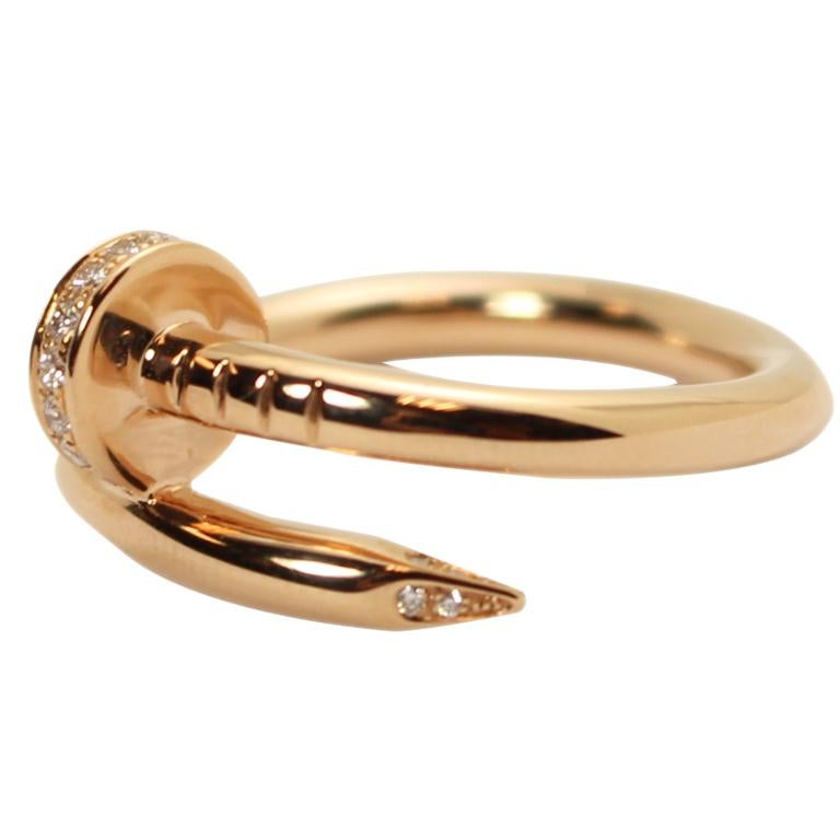 Cartier Juste Un Clou Pink Gold and Diamond Nail Ring at 1stDibs ...