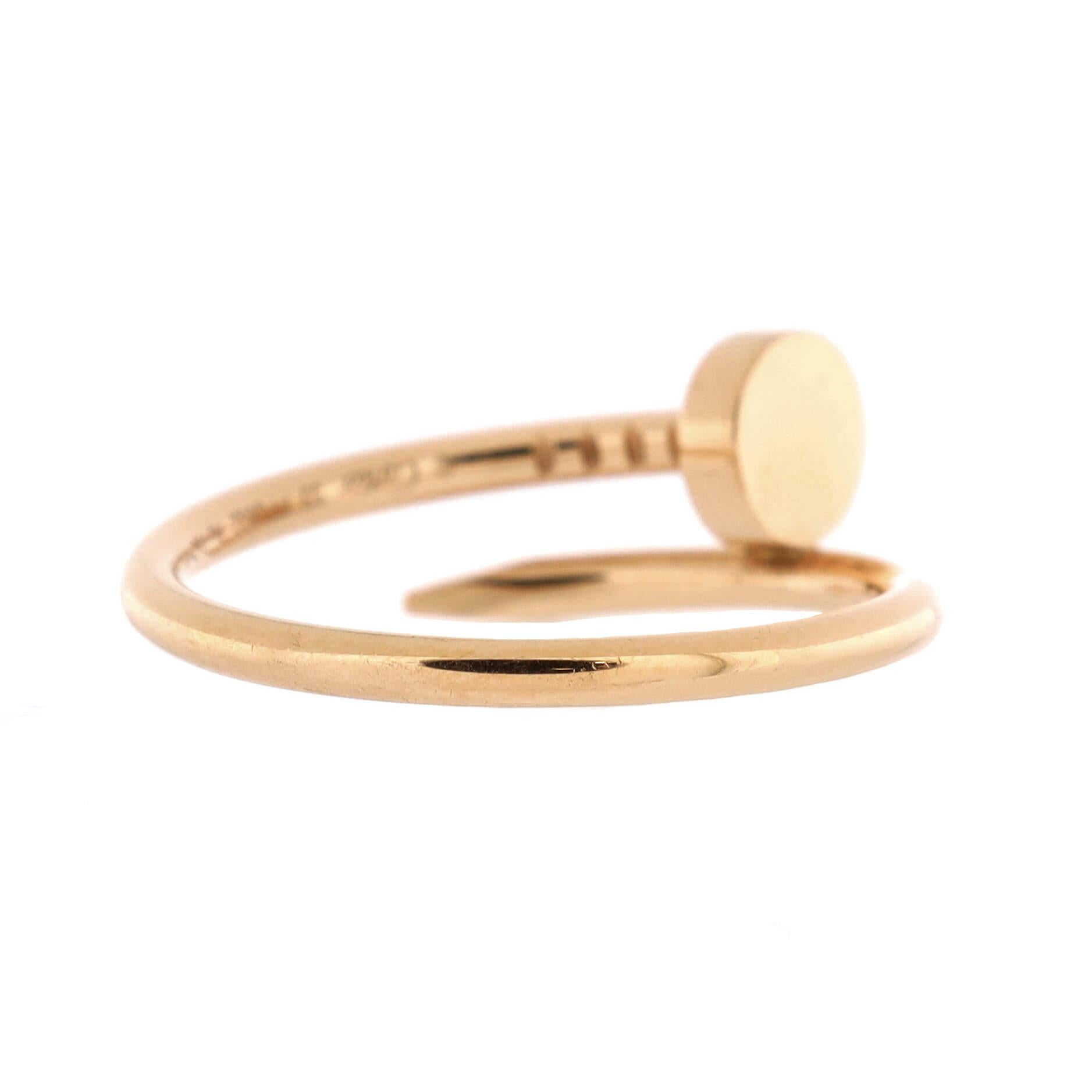 Cartier Juste Un Clou Ring 18k Rose Gold Small In Good Condition In New York, NY