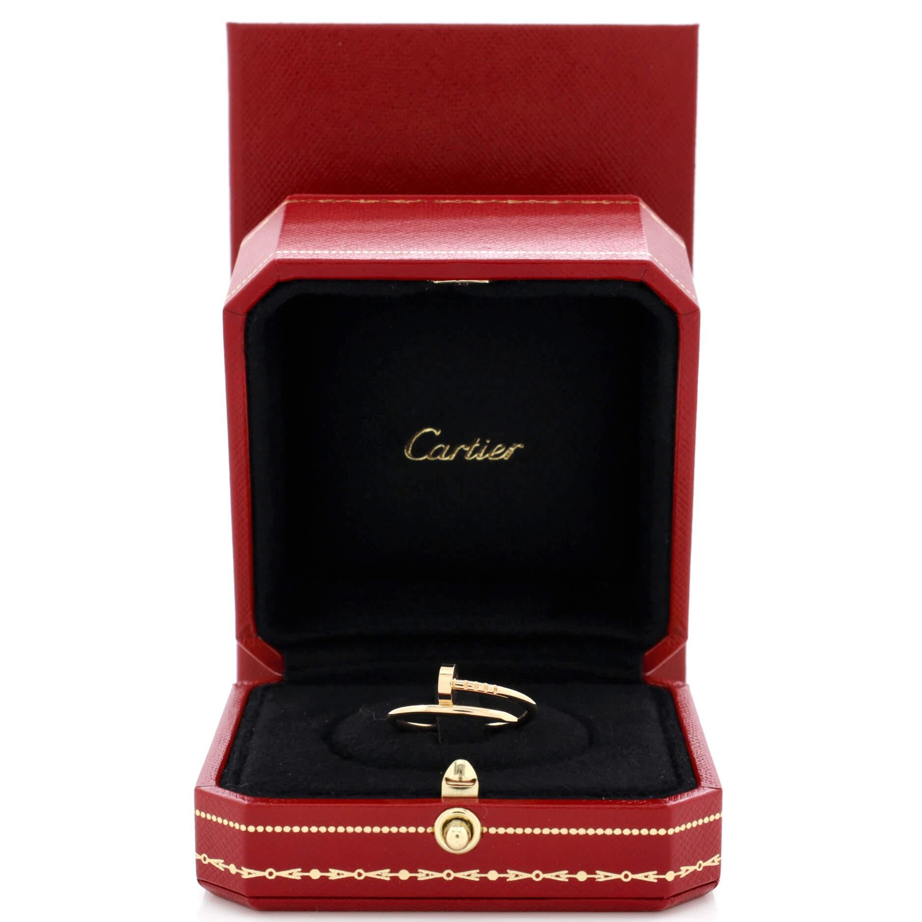 Condition: Great. Minor wear throughout.
Accessories:
Measurements: Size: 8.25 - 58, Width: 1.80 mm
Designer: Cartier
Model: Juste un Clou Ring 18K Yellow Gold Small
Exterior Color: Yellow Gold
Item Number: 231505/6
