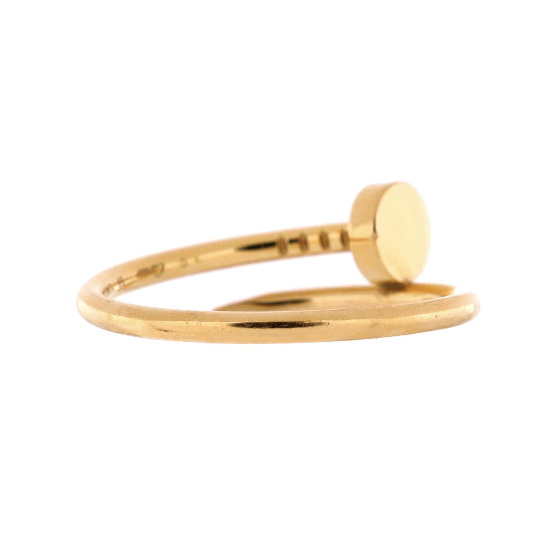 Cartier Juste Un Clou Ring 18k Yellow Gold Small In Good Condition In New York, NY