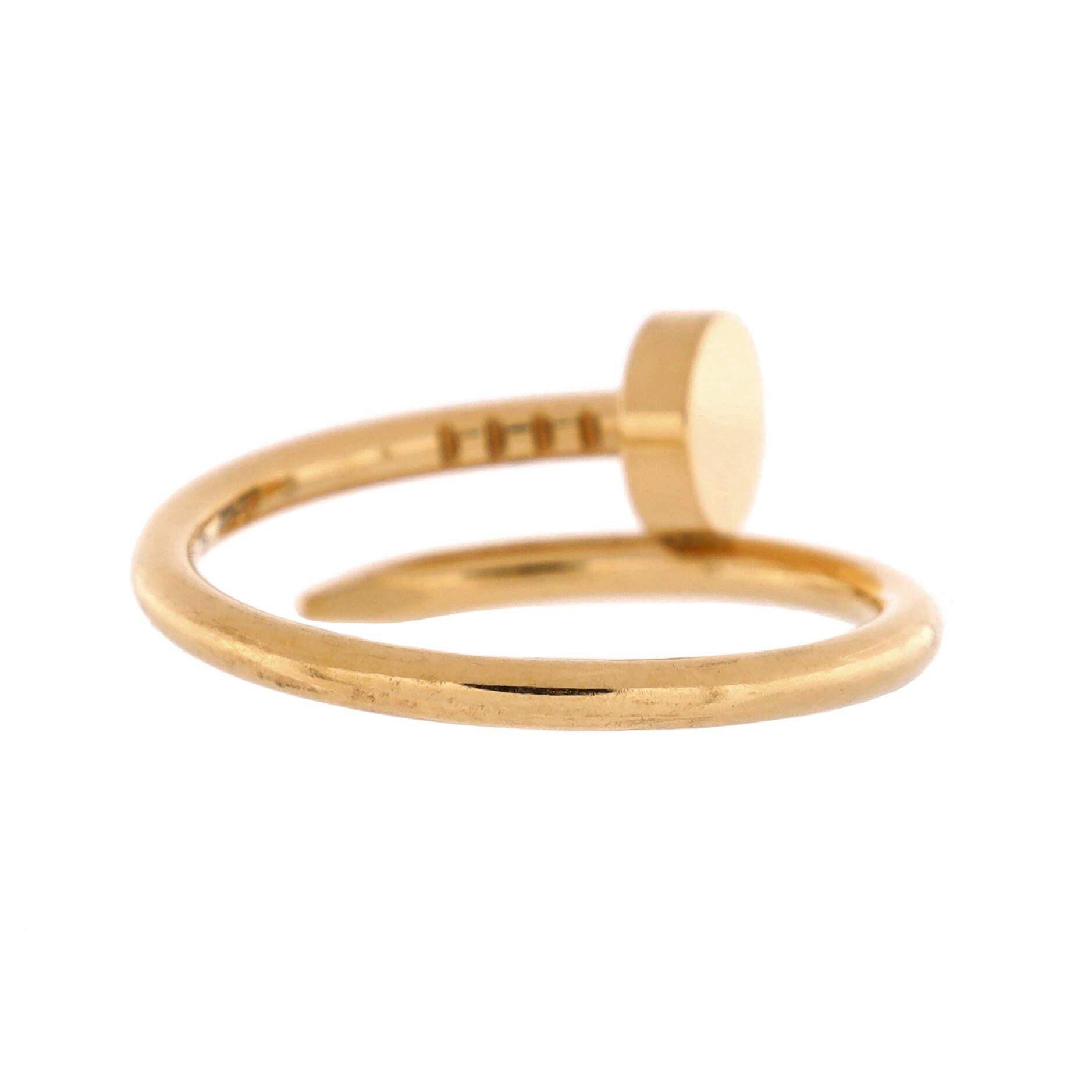 Cartier Juste un Clou Ring 18K Yellow Gold Small For Sale at 1stDibs