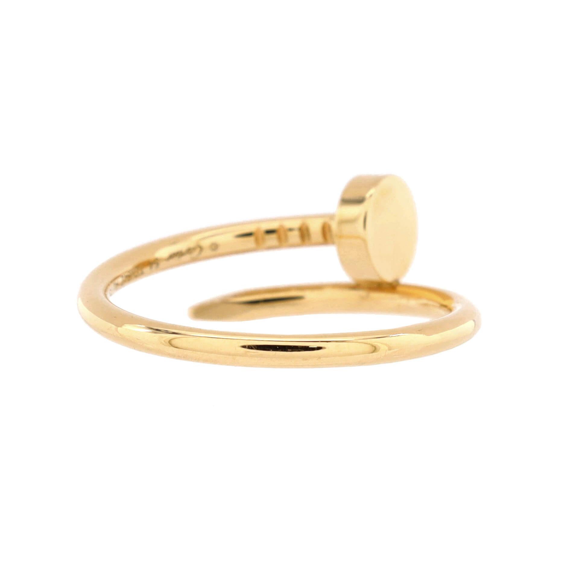 Cartier Juste un Clou Ring 18K Yellow Gold Small In Good Condition In New York, NY