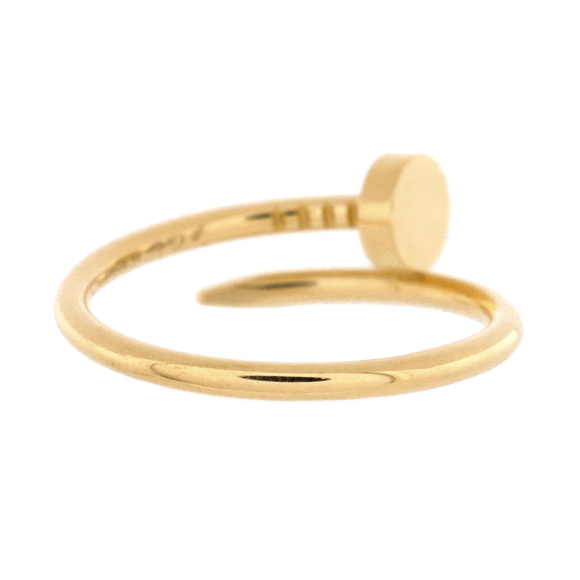 Cartier Juste un Clou Ring 18K Yellow Gold Small In Good Condition In New York, NY