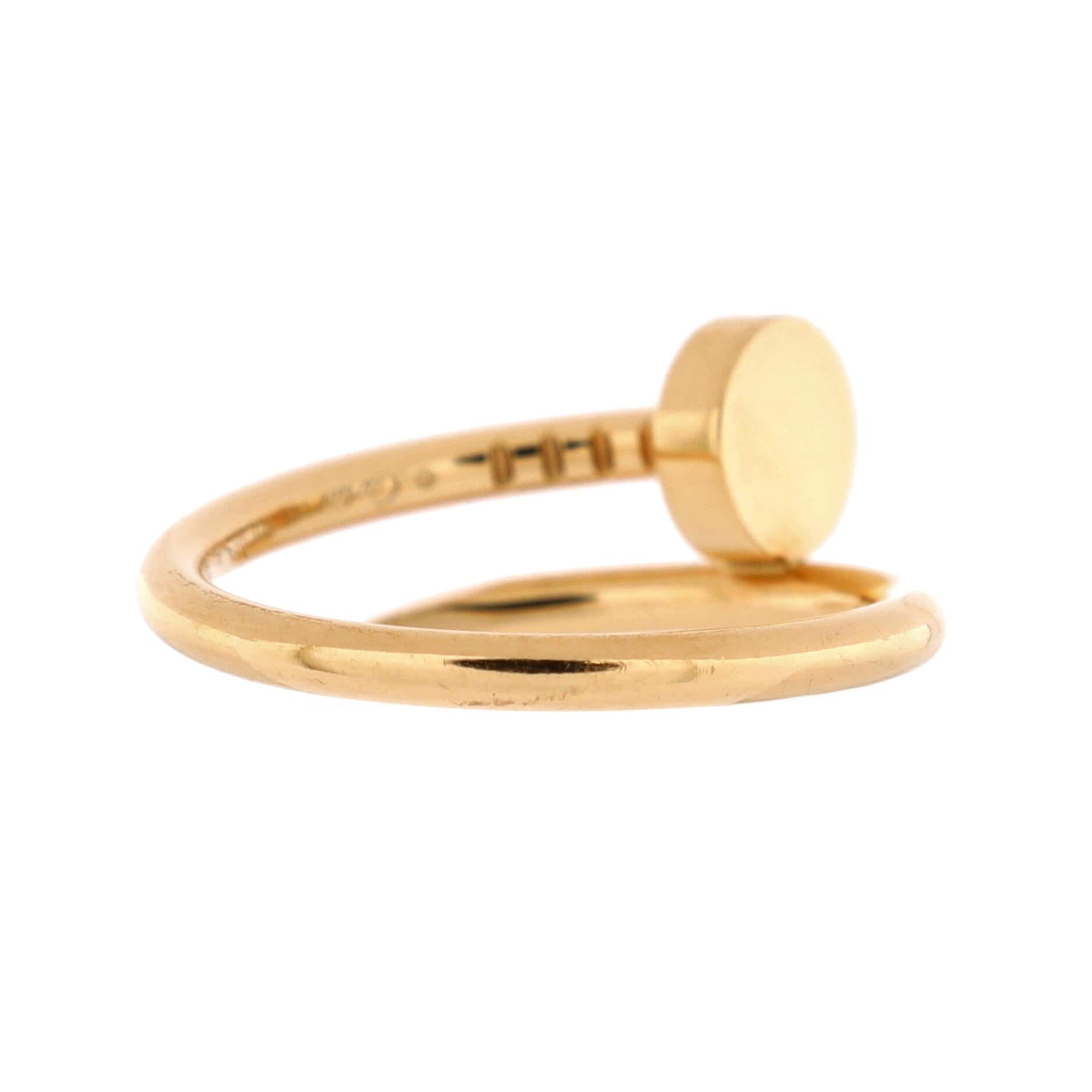 Cartier Juste Un Clou Ring 18k Yellow Gold Small In Good Condition In New York, NY