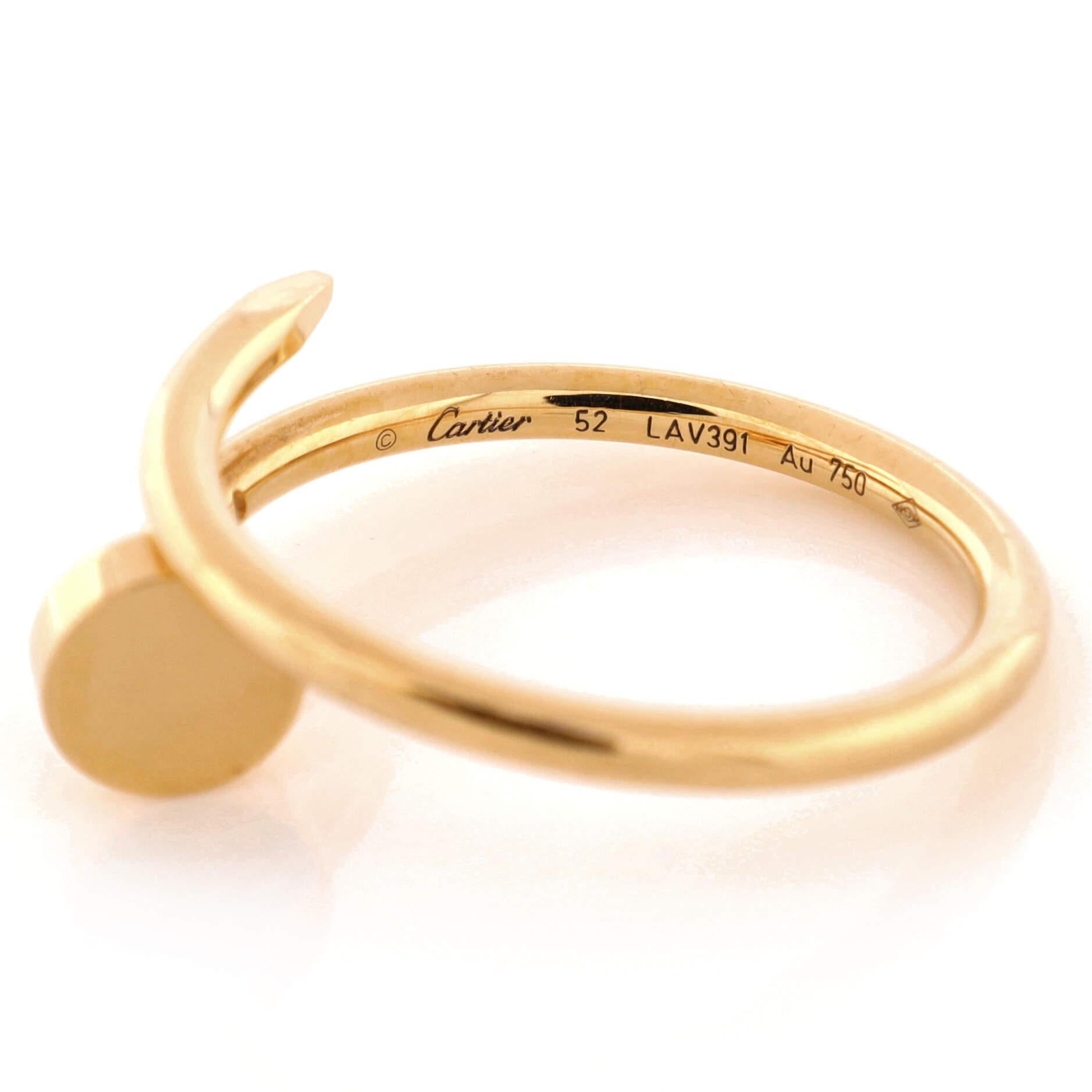 Cartier Juste un Clou Ring 18K Yellow Gold Small For Sale at 1stDibs