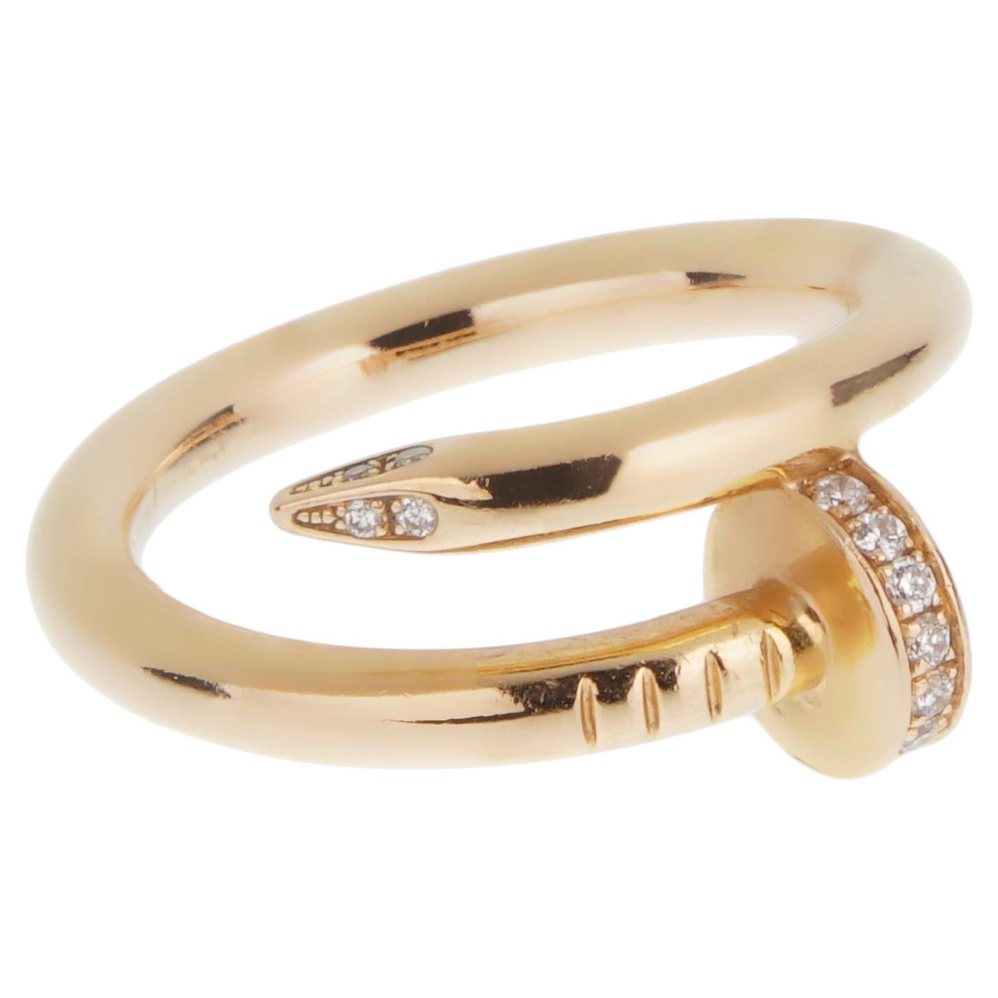 Bague Juste un Clou de Cartier, Modèle Classique - Or Rose 18K et Diamants