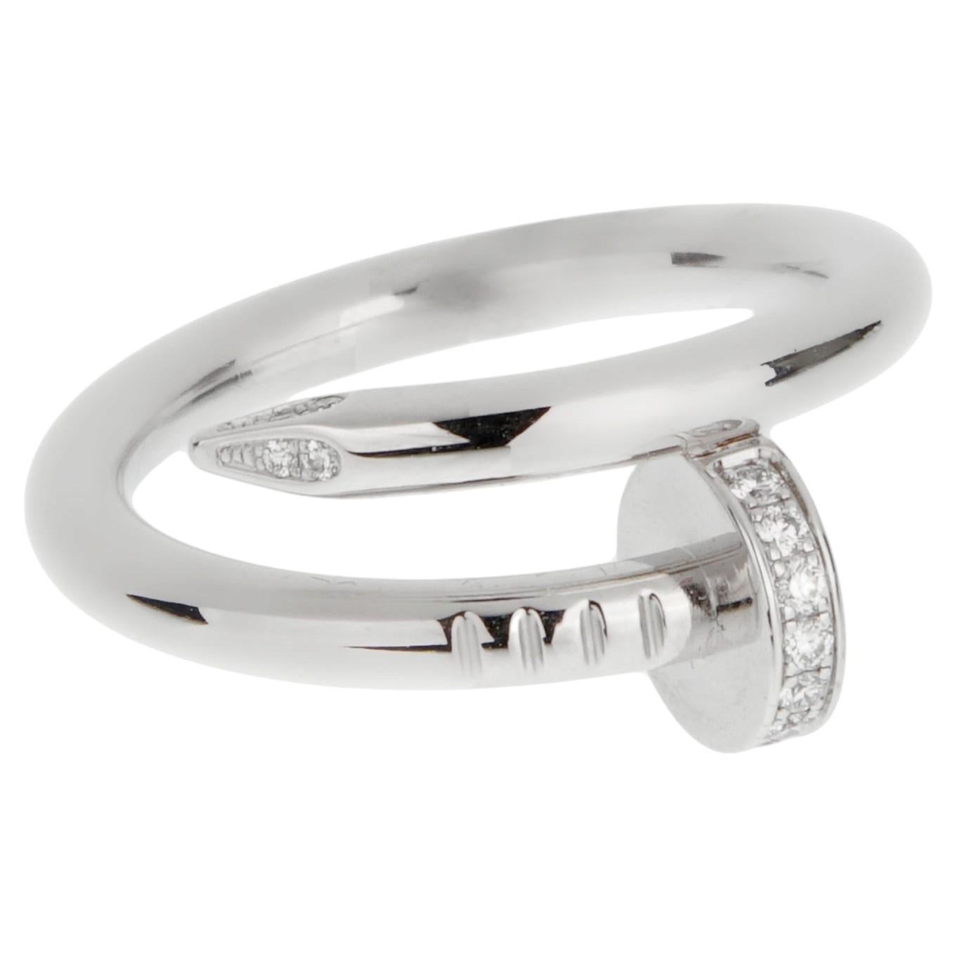 Cartier Juste un Clou Ring, Classic Model — 18K White Gold & Diamonds
