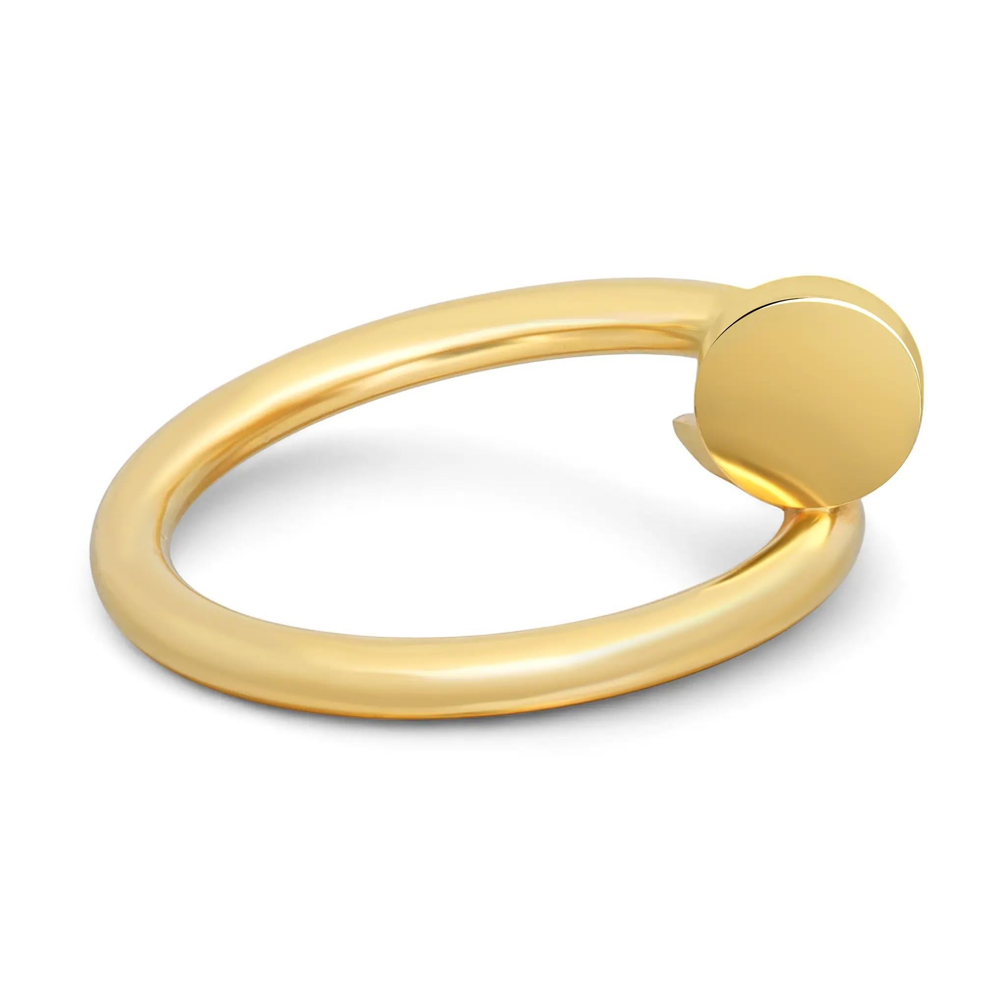 Cartier Juste Un Clou Ring Classic Model 18K Yellow Gold Size 62 US 10 im Zustand „Hervorragend“ im Angebot in New York, NY